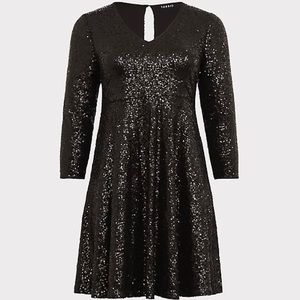 Torrid black sequin dress. Size 2. w/tags on.